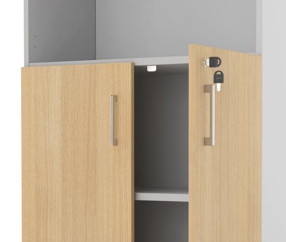 Βιβλιοθήκη Μελαμίνης Ημίκλειστη με ανοιγόμενες πόρτες