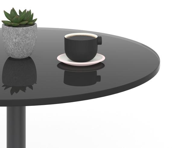 SLIM Γυάλινο Στρογγυλό Τραπεζάκι Αναμονής