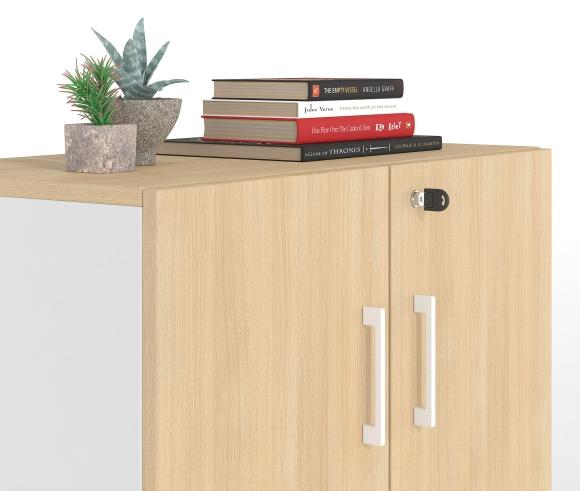 Βιβλιοθήκη Μελαμίνης Κλειστή με ανοιγόμενες πόρτες