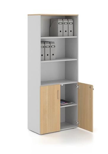 Βιβλιοθήκη Μελαμίνης Ημίκλειστη με ανοιγόμενες πόρτες