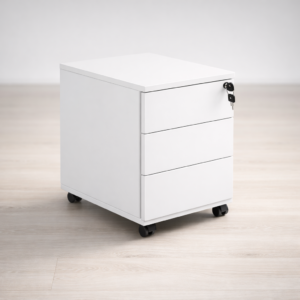 Συρταριέρα Μελαμίνης 3/3/3 Τροχήλατη Λευκή Ετοιμοπαράδοτη