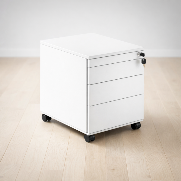 Συρταριέρα Μελαμίνης 1 / 2 / 3 / 3 Τροχήλατη Λευκή Ετοιμοπαράδοτη