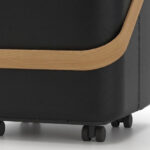 Σκαμπό SIMPLE Δερματίνη Μαύρο Ετοιμοπαράδοτο – εικόνα 3