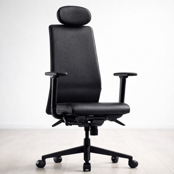 Καρέκλες Εργασίας Smart Δερματίνη Μαύρη Ετοιμοπαράδοτη