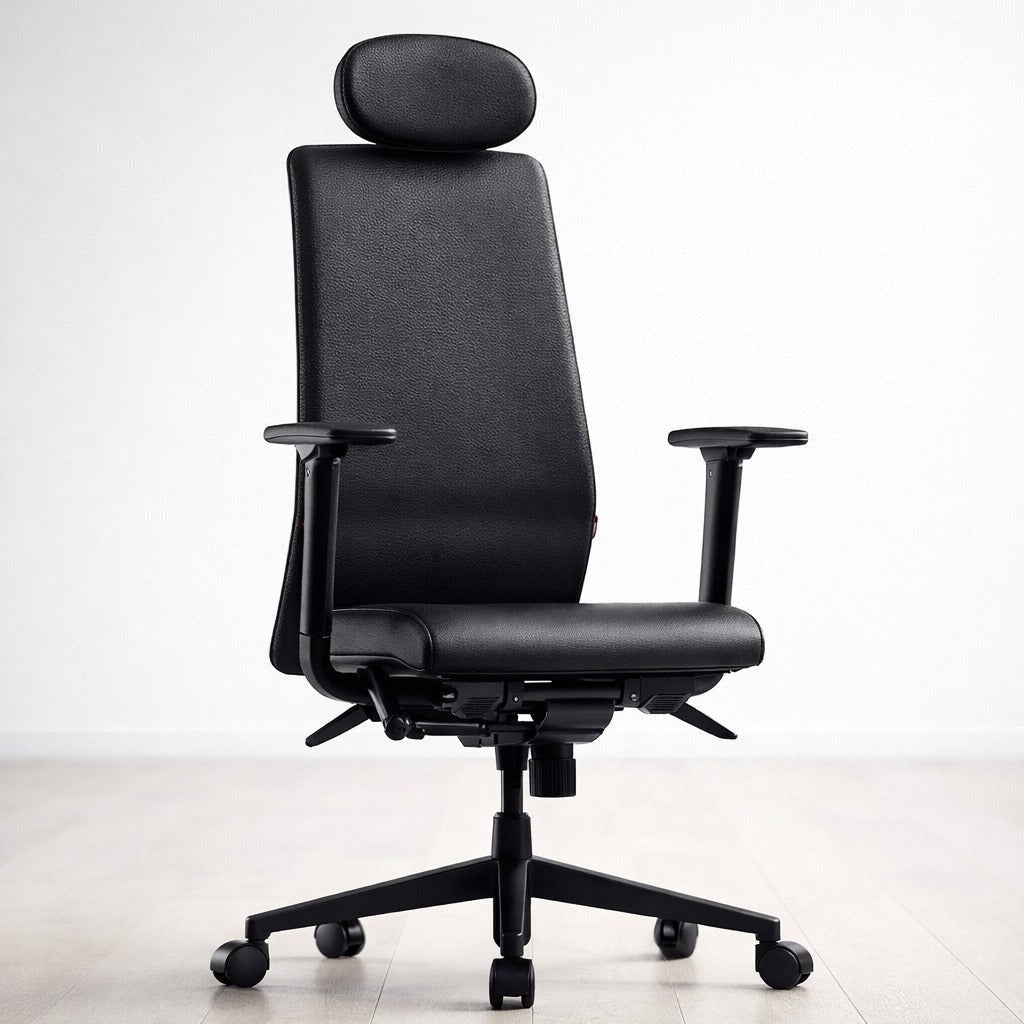 Καρέκλες Εργασίας Smart Δερματίνη Μαύρη Ετοιμοπαράδοτη