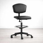 Καρέκλα Σχεδιαστηρίου Δερματίνη Μαύρη Ετοιμοπαράδοτη