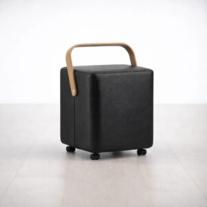 Σκαμπό SIMPLE Δερματίνη Μαύρο Ετοιμοπαράδοτο