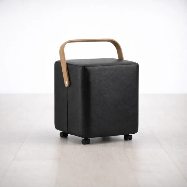 Σκαμπό SIMPLE Δερματίνη Μαύρο Ετοιμοπαράδοτο