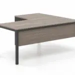 Γωνιακό Γραφείο DROMEAS Tetra 160×160 Grey Oak – Ενισχυμένα Πόδια & Μετώπη – Συναρμολογημένο